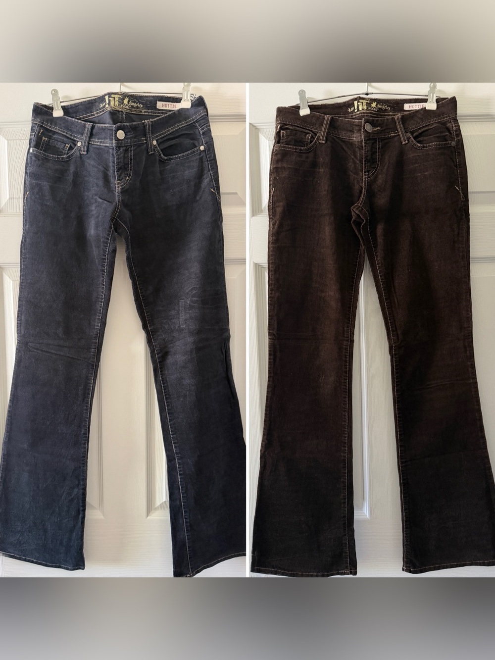 !it Jeans Los Angeles Charcoal & Brown Boot Leg Corduroy Pants Duo